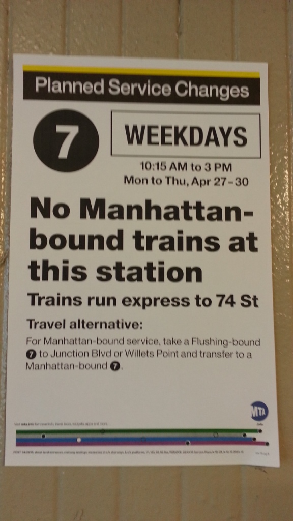 One of many seemingly minor MTA service chages that become a major inconvenience for thousands of people.